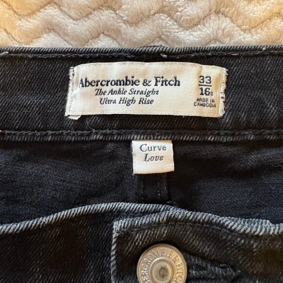 Abercrombie & Fitch Curve Love Ankle Straight High Rise Jeans - Size 16/33 Short - Picture 12 of 12